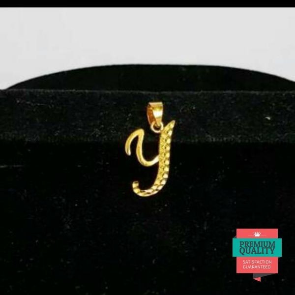 Terlaris liontin emas asli kadar 875 huruf y Keren