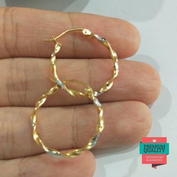 Terlaris anting emas asli kadar 700 model spiral diameter 2 cm Keren
