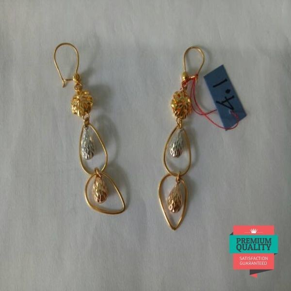 Murah Anting panjang emas asli kadar 875 model panjang tetes air Elegan