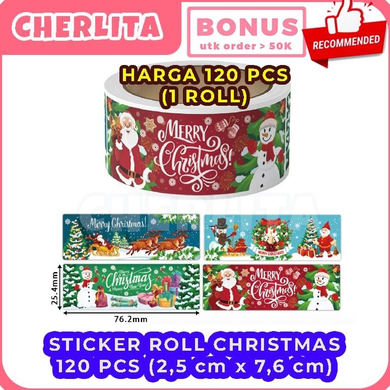 

120 Pcs Sticker Natal Christmas Label Mix Motif Stiker Hampers Kado Parsel Murah