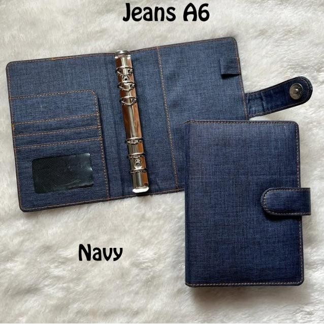 

Binder Bahan Jeans Ukuran A6 (6 Ring) 9 Warna Pilihan