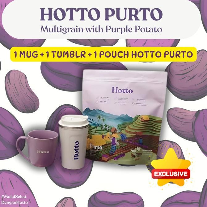 TERBARU - Very Limited stock Paket 1 pouch hotto + 1 tumblr + 1 mug