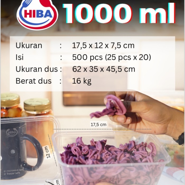 thinwall 1000ml rectangle hiba 1dus