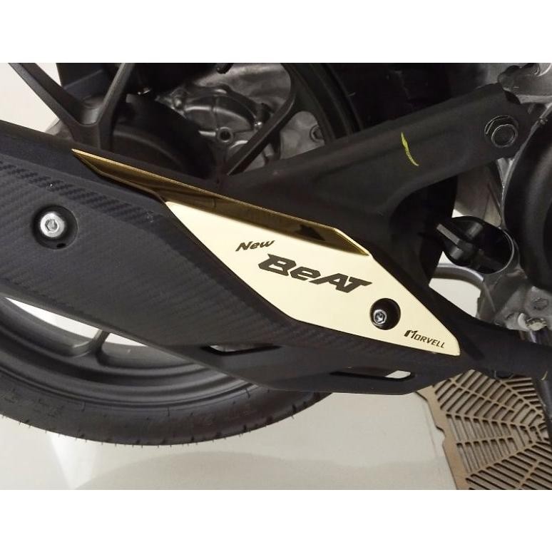 new beat 2020 2024 garnish muffler cover - garnis tutup knalpot (tdk trmasuk tutup knalpot bawaan)