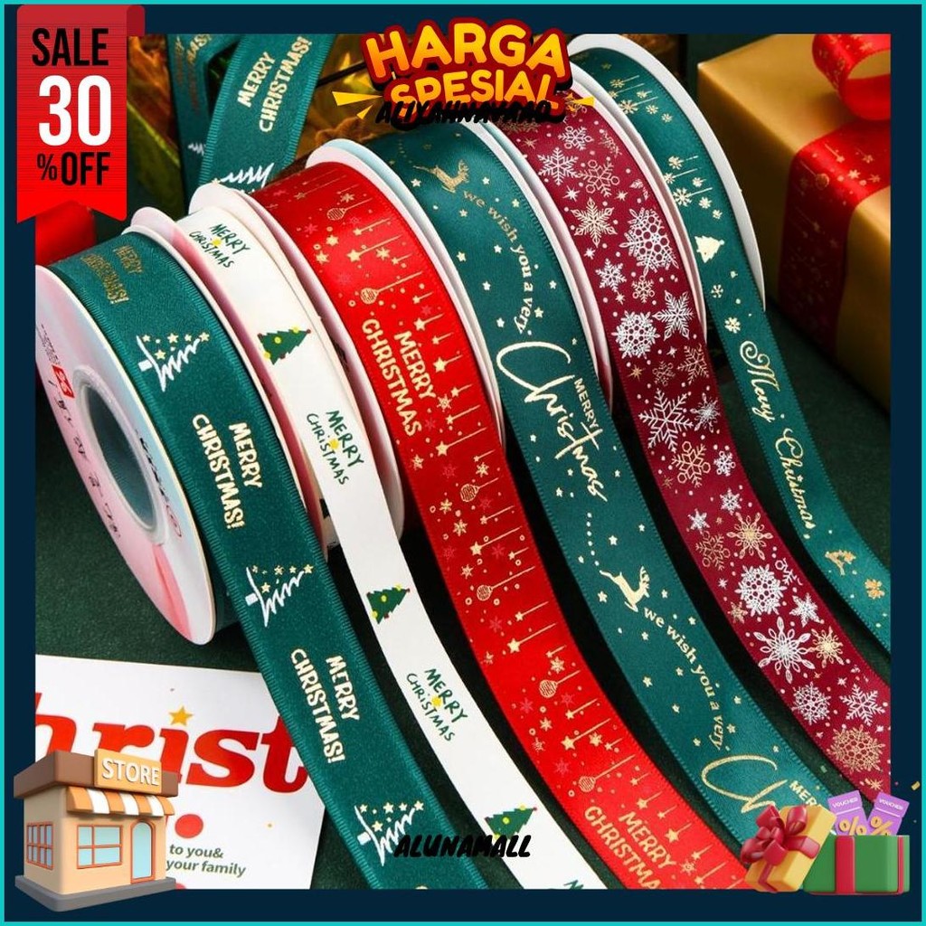 

2.5Cm X 22Mtr Per Roll Pita Natal - Pita Santin Christmas Murah