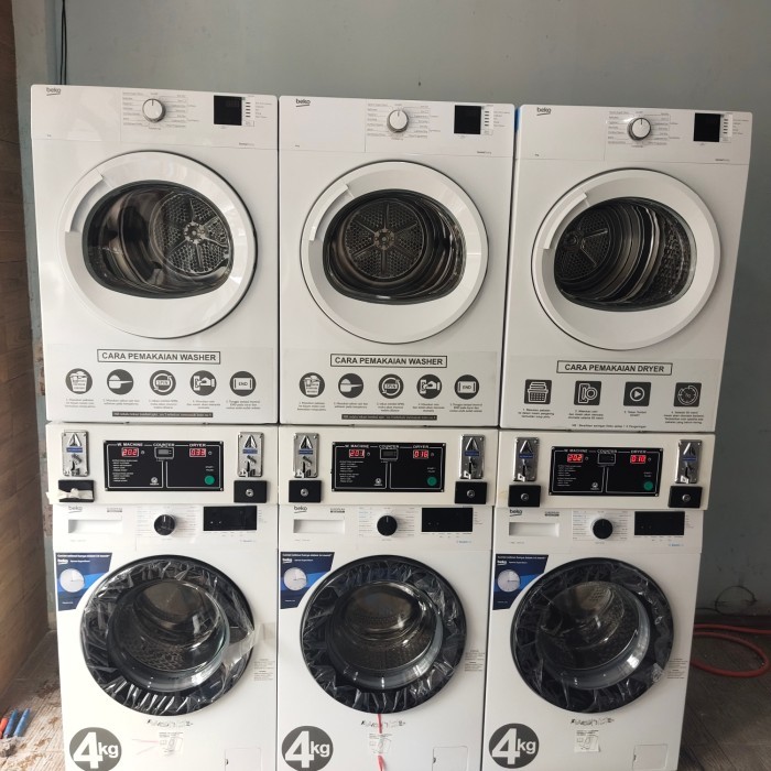 READY 1 Set Stacker Beko Koin / Tap Card Mesin Cuci dan Pengering Laundry