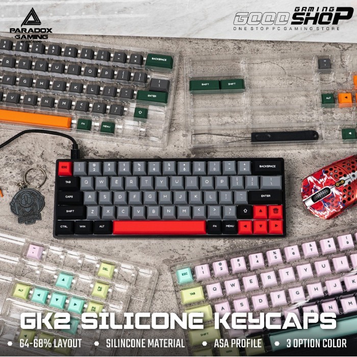 Ready Stock Paradox Gk2 Silicone - Keycaps Gk2 Silicone 68%