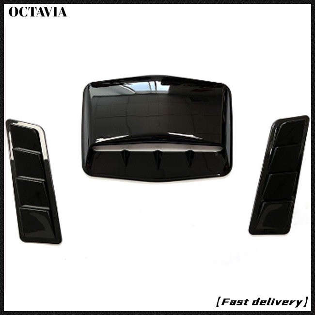 AT 3 Buah Set Ventilasi Kap Mobil Aksesori Modifikasi Penutup Dekoratif Trim Eksterior Universal Ven