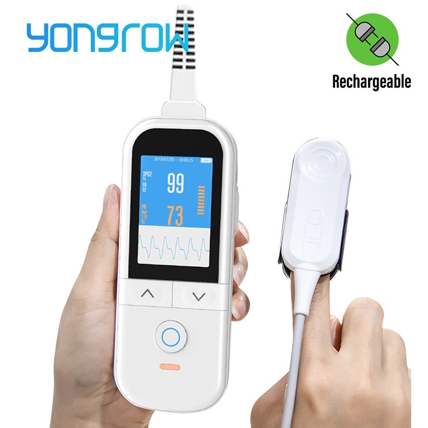 Yongrow Handheld Pulse Oximeter Portable Rechargeable blood oxygen Heart Rate Monitor Untuk Anak-ana