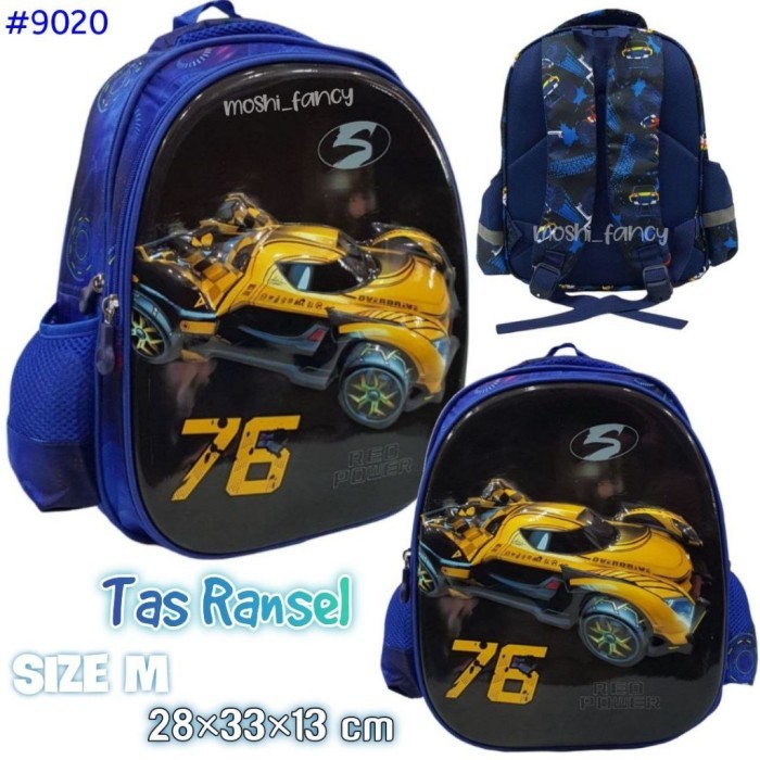 Tas Mobil Anak Laki-Laki TK / Tas Sekolah Ransel Anak Laki-Laki Motif
