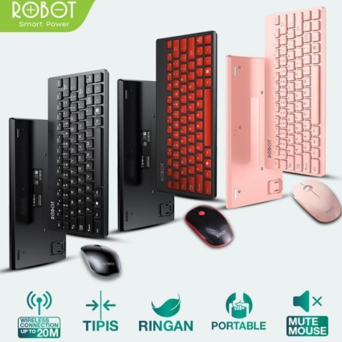 HARGA DISKON Robot KM3000 Keyboard Mouse Wireless Set - Robot Mouse + Keyboard Set