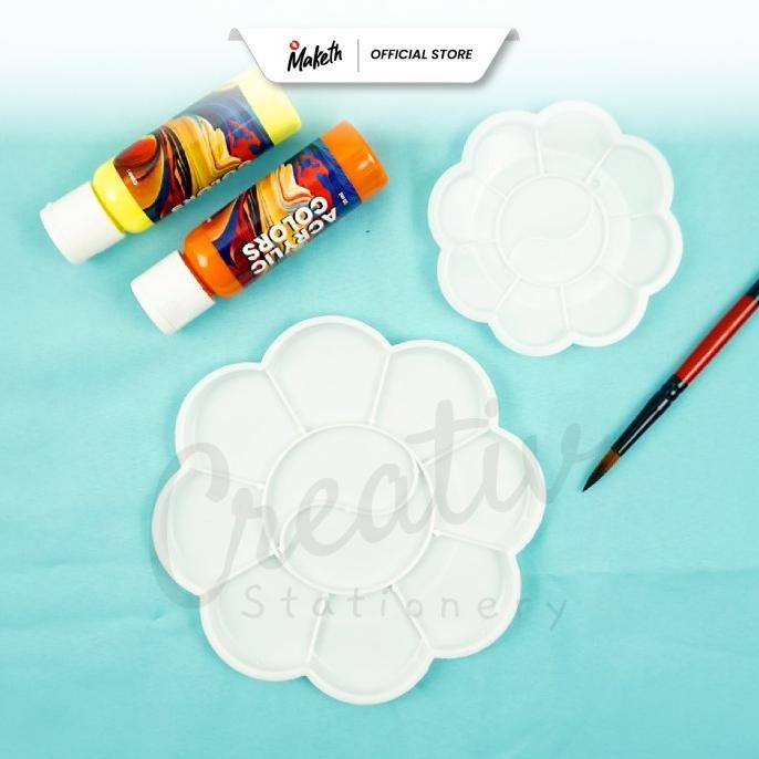 

Palet Lukis Putih Doff Bunga Maketh Painting Palette Plastic White Rou