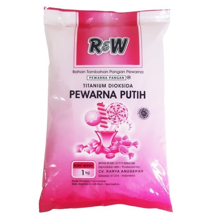 

Pewarna Putih R&W - Pemutih Makanan Rajawali RW 1 Kg - Bakpao Kerupuk