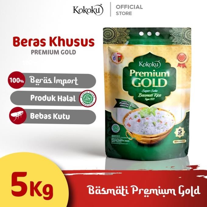 

Kokoku - Beras Basmati Premium Gold 5kg Kemasan Vacuum H24ID