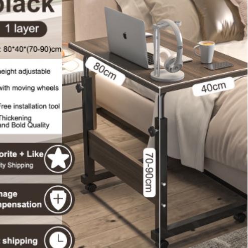 Meja Laptop Belajar Serbaguna / Meja Roda Portable Stand Tinggi