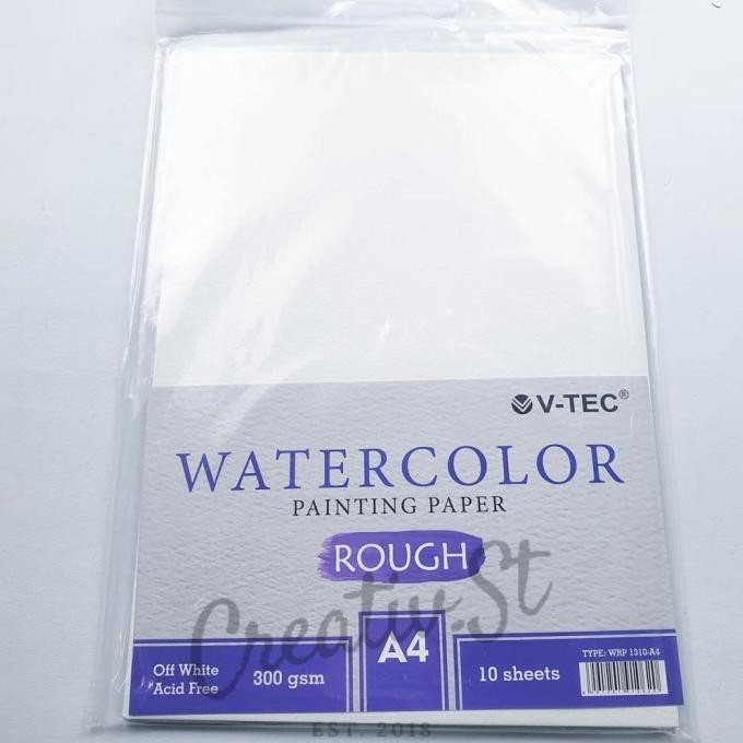 

TERBARU - V-TEC Water Color Paper 300 GSM Rough 10 Sheet A4