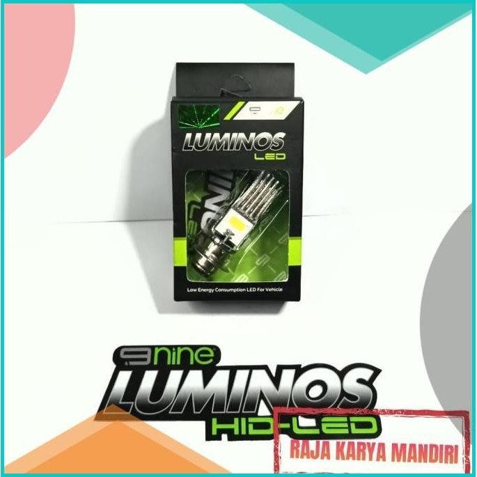 LAMPU LED UTAMA MOTOR H6 H4 COB AC DC 15 WATT NINE LUMINOS WHITE PNP 1