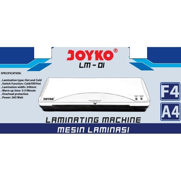 

PROMO JOYKO LM01 SIZE A4 & F4 / MESIN LAMINATING / LAMINATOR EKONOMIS WATT