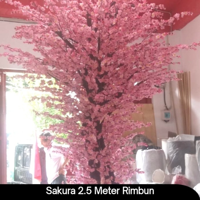 ] Pohon Sakura 2,5 Meter RIMBUN Model Lurus / Pohon Imlek