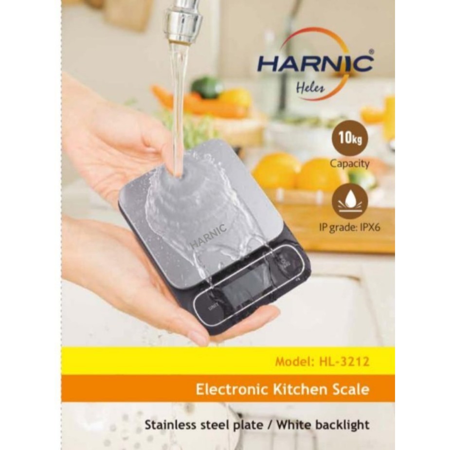 

PROMO HARNIC HELES HL-3212 - TIMBANGAN DAPUR DIGITAL WATERPROOF / TAHAN AIR