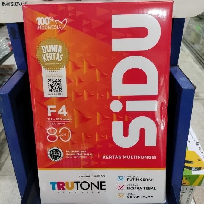 

paling diminati] Kertas HVS Sidu F4, 80 gsm