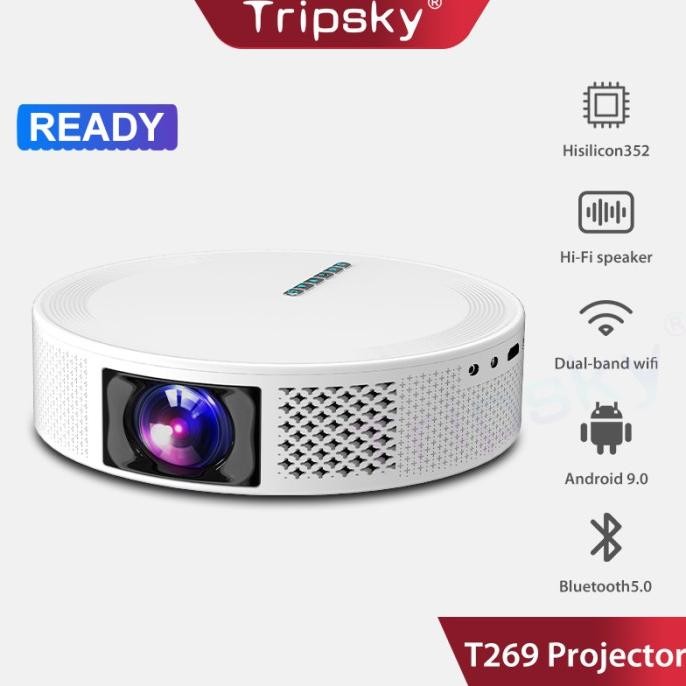 Proyektor Tripsky T269 Smart Projector 10000Lumen Hd Android Proyektor