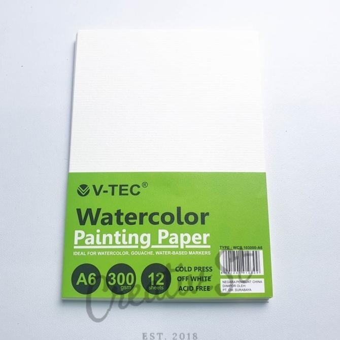 

V-tec A6 Watercolor Paper Sheets 300 GSM Cold Press