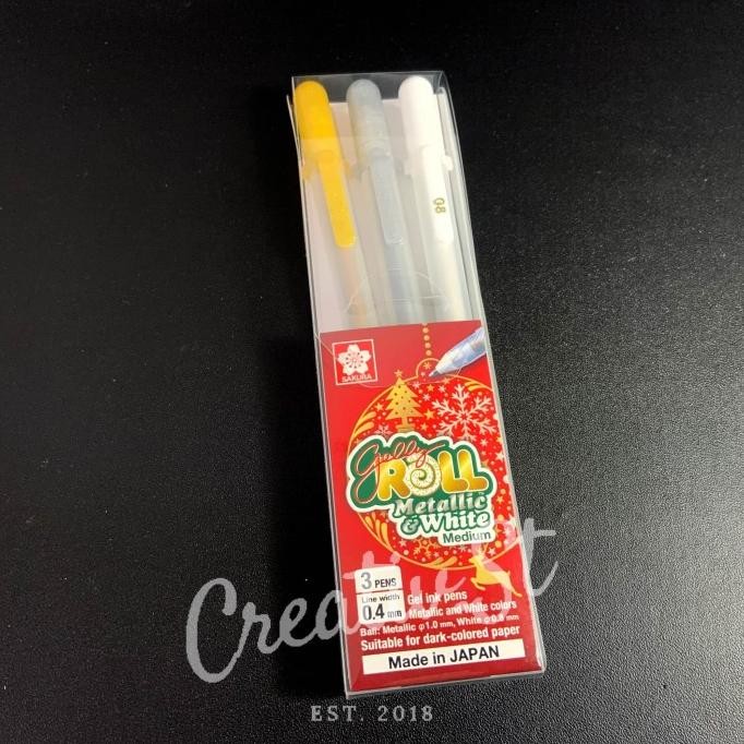 

BEBAS ONGKIR - Sakura Gelly Roll Pen Set 3 Metallic & White