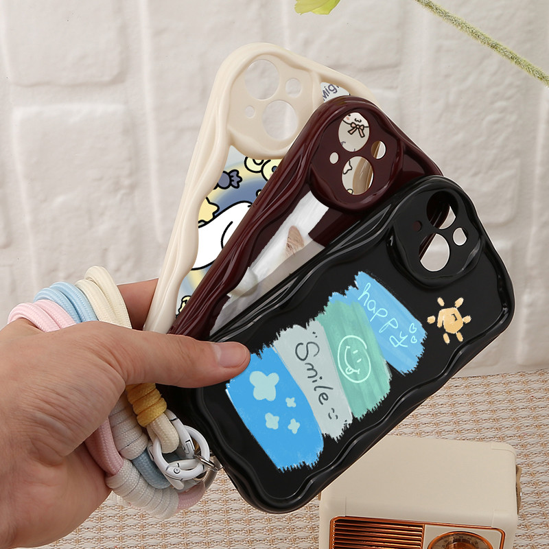 Imut-Imut Transparan Anjing Kayu Manis Grafiti Bahasa Inggris Murah Case Oppo Reno 11 5G Reno 11F 5G