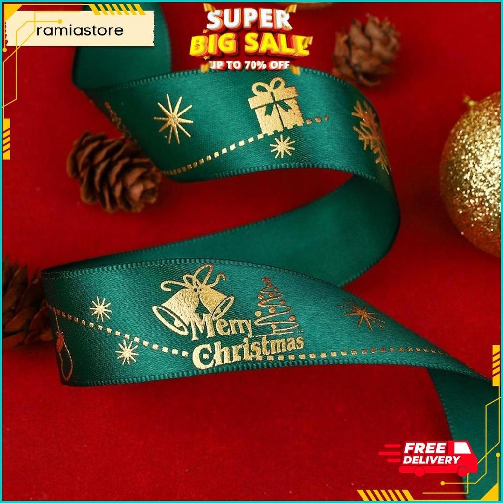 

[1 Roll] Pita Roll & Ribbon Aksesoris Hiasan Pohon Natal Pita Kawat Hias Ribbons Per 1 Roll Ornamen Bintang Meteran Bisa Cod