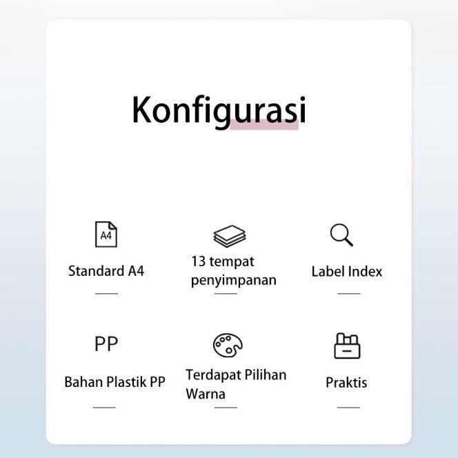 

NEW DELI FILE FOLDER DOCUMENT BAG TAS DOKUMEN FILE A4 WARNA PINK BIRU