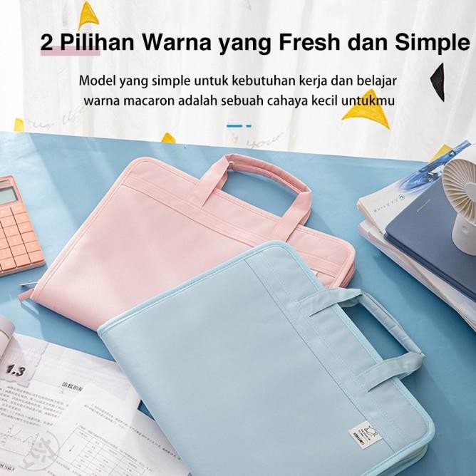 

DELI FILE FOLDER DOCUMENT BAG TAS DOKUMEN FILE A4 WARNA PINK BIRU 13 SEKAT 72561