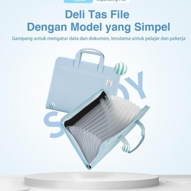 

DELI FILE FOLDER DOCUMENT BAG TAS DOKUMEN FILE A4 WARNA PINK BIRU 13 SEKAT 72561