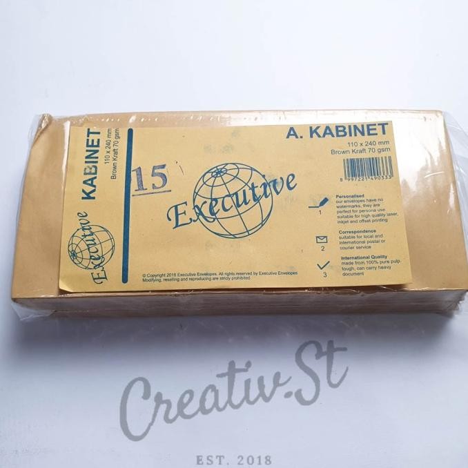 

TERBARU - Amplop Coklat Polos Ukuran Kabinet (A) tanpa Lem Merk Executive