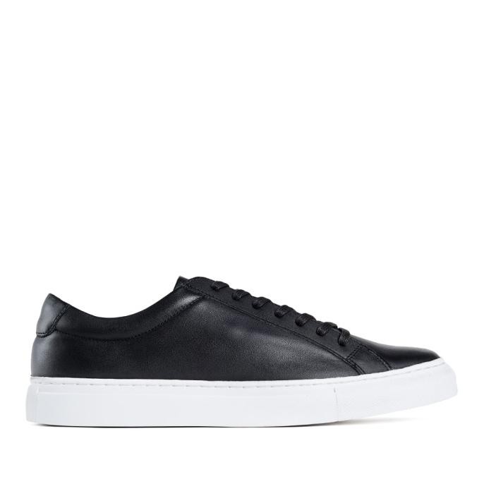 Prabu - Cipta Black White Sepatu Kulit Sneakers Pria