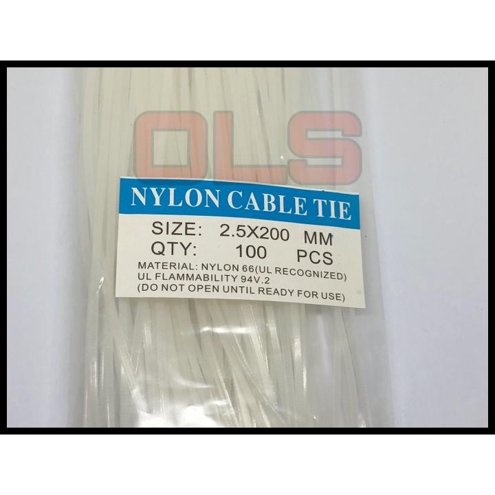 

TERMURAH KABEL TIE TIES TISH 2.5X200 MM 20CM PUTIH 100 PC