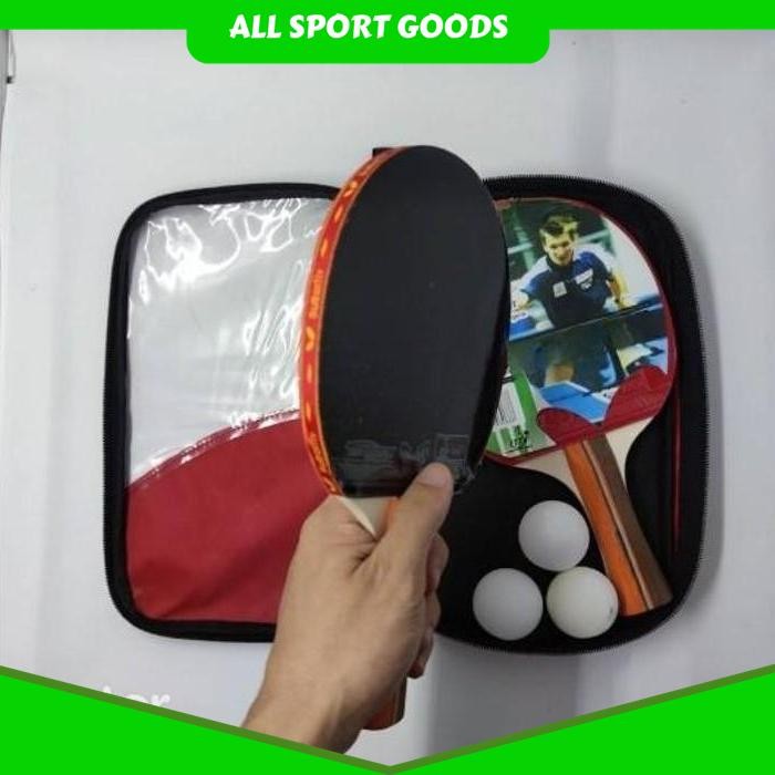 BET BAT BED PINGPONG TENIS MEJA ISI 2 SET 3 BOLA TAS MERAH TEBAL FULL SET KARET BIG SALE ALL SPORT G