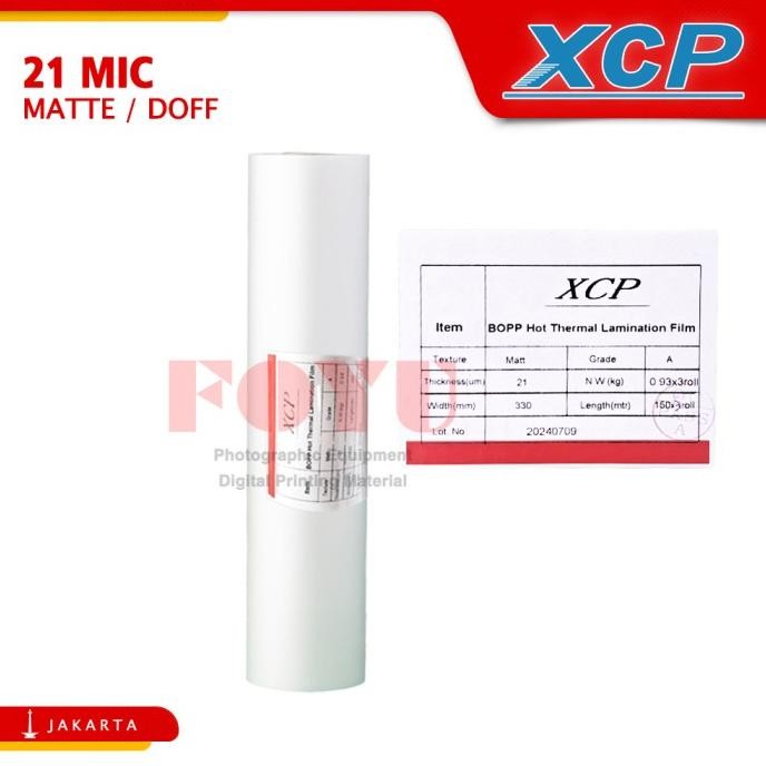 

Terlaris Plastik Laminasi Panas BOPP Thermal XCP Roll 21 mic 33CM x 150M SALE