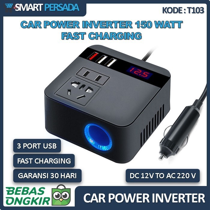 Inverter DC ke AC Power Mobil Car Colokan USB 12 V 220 V 200 150 Watt
