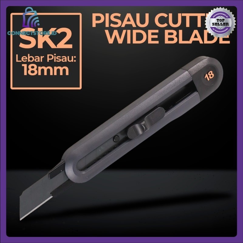 

Pisau Cutter Wide Blade Sk2 18 Mm Ht4018 Black