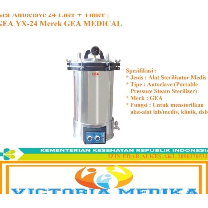 Alat Sterilisasi Autoclave + Timer YX 24LM Volume 24 Liter Autoclave