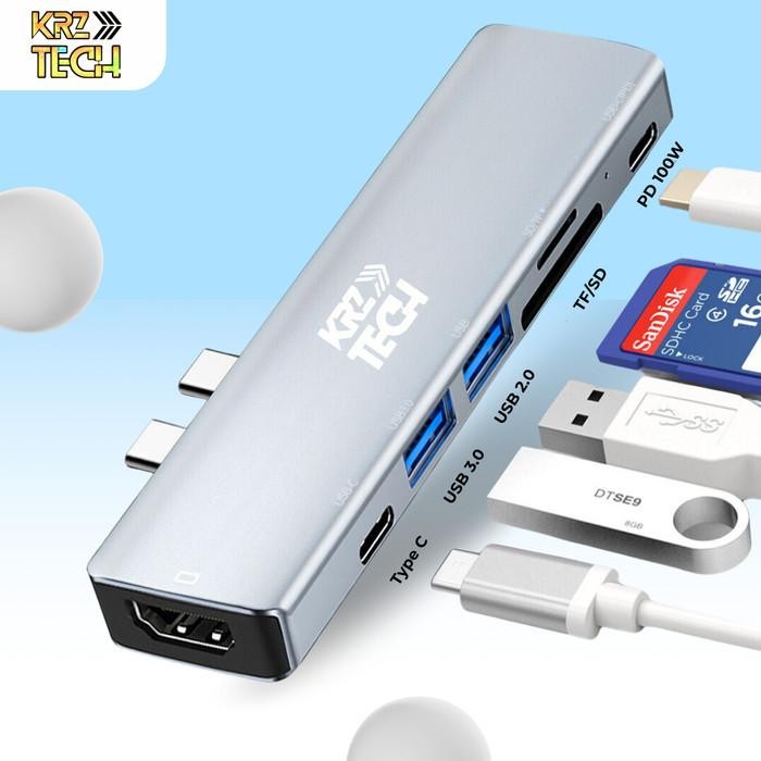 7 In 2 Usb C Hub Converter Adapter For Macbook Pro / Air Chip M1 2020