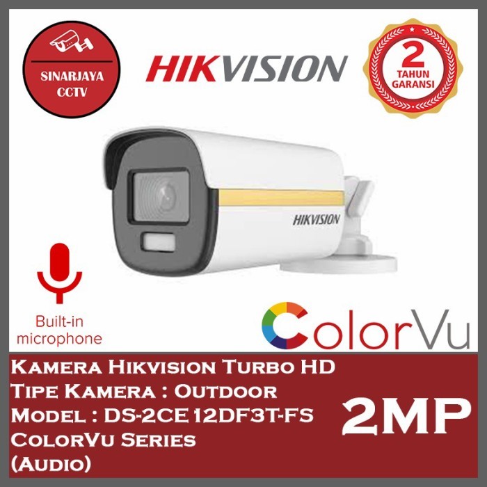 (Ori) Camera Cctv Outdor Hikvision 2Mp Colorvu Series
