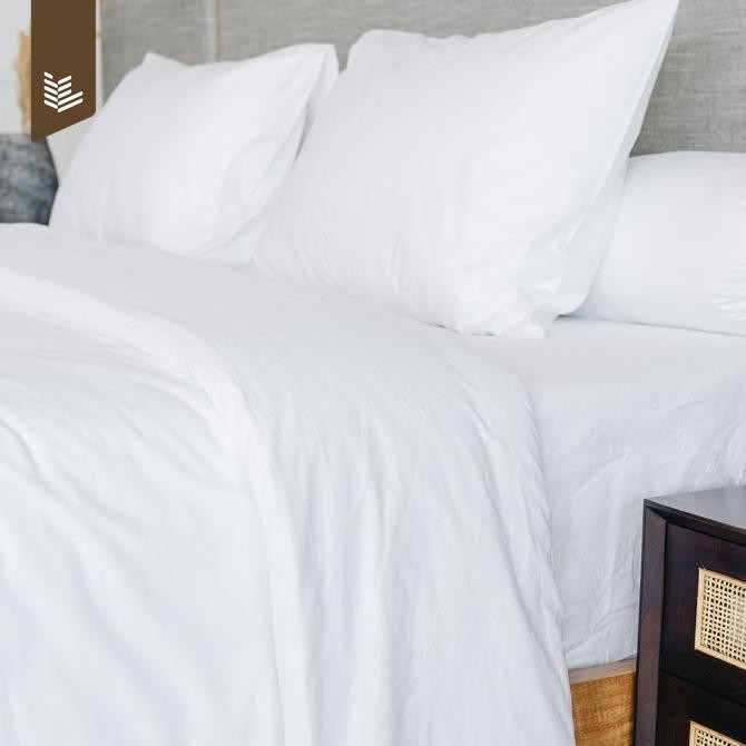 IndoLinen - Sprei Hotel Karet Putih Polos - 100% Katun LC