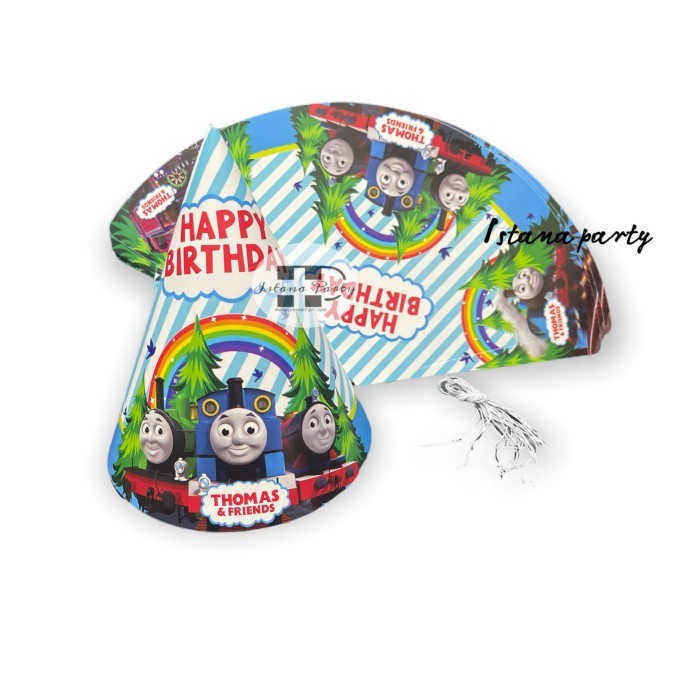 TERBARU - topi ulang tahun kerucut/topi pesta karakter kereta Thomas