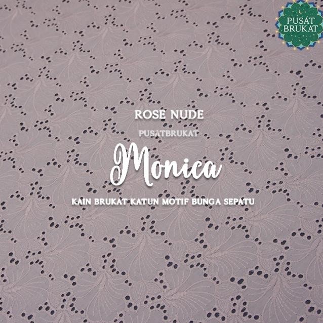 Kain Katun Bordir 11990 / Bahan Katun Bordir Mukena Meteran [Per 0.5M]