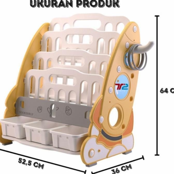 rak buku anak, Rak buku 4 susun, Rak roket 4 susun, Rak buku susun