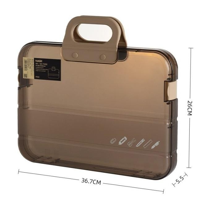 

TAS KOTAK FILE PLASTIK PENYIMPANAN ORGANIZER DOKUMEN A4 ATK05 #GRATISONGKIR