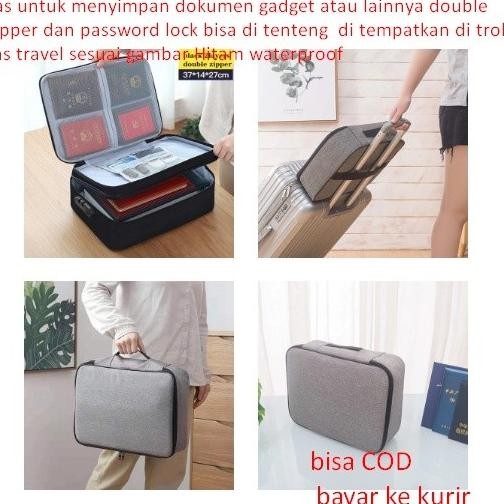 

TAS UNTUK MENYIMPAN DOKUMEN GADGET ATAU LAINNYA DOUBLE ZIPPER DAN