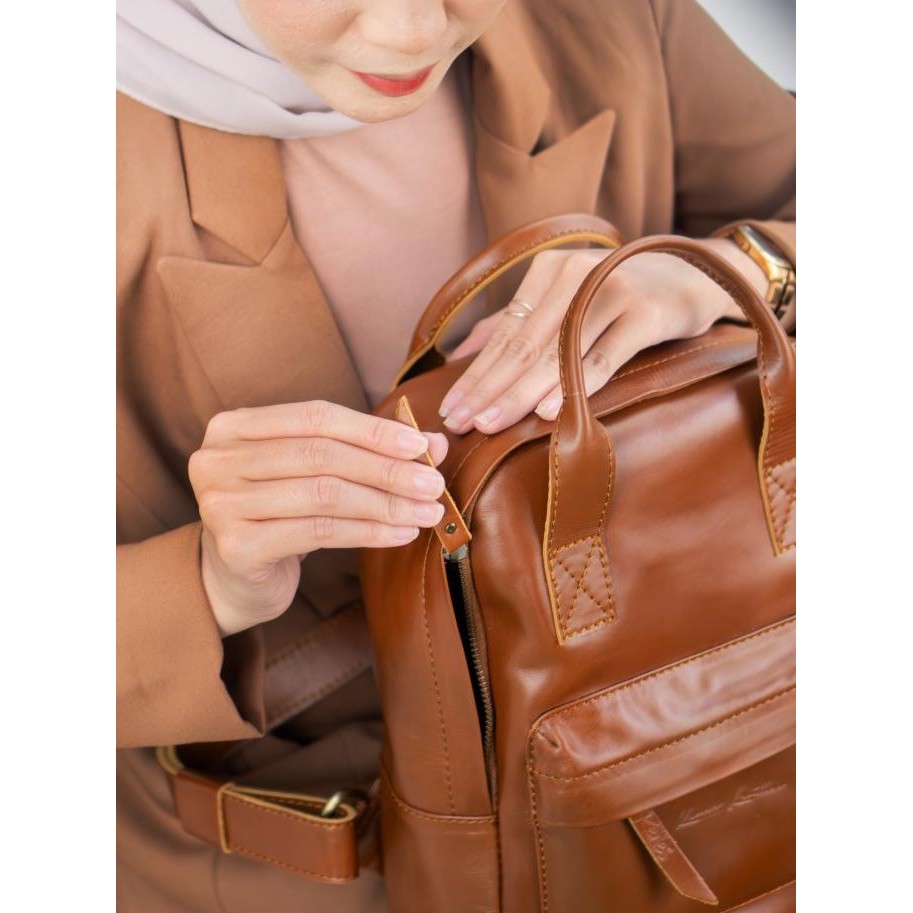 Tas Ransel Wanita Kulit Asli Backpack LAUREN Pullup - Kenes Leather